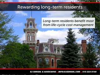 Rewarding long-term residents
Long-term residents benefit most
from life-cycle cost management
 