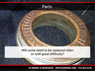 Parts
Will some need to be replaced often
or with great difficulty?
 