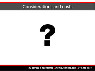 Considerations and costs
 