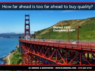 How far ahead is too far ahead to buy quality?
 