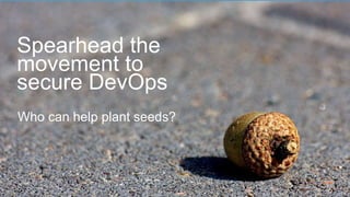 © 2017 VERACODE INC. 27
Who can help plant seeds?
Spearhead the
movement to
secure DevOps
 