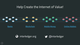 BlockchainBanks Mobile Money Online Wallets
Help Create the Internet of Value!
interledger.org @interledger
 