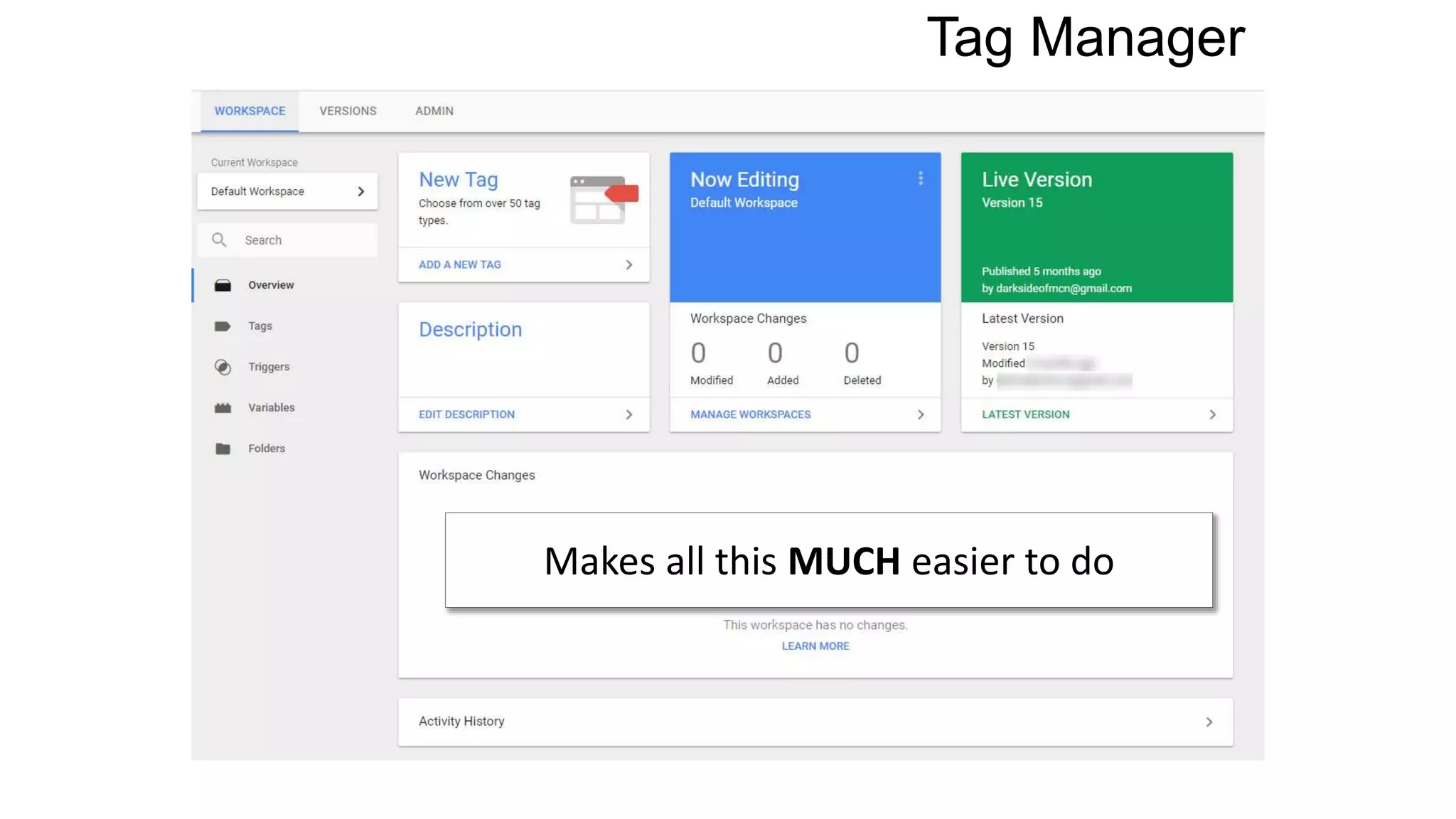 Tag Manager
Makes all this MUCH easier to do
 
