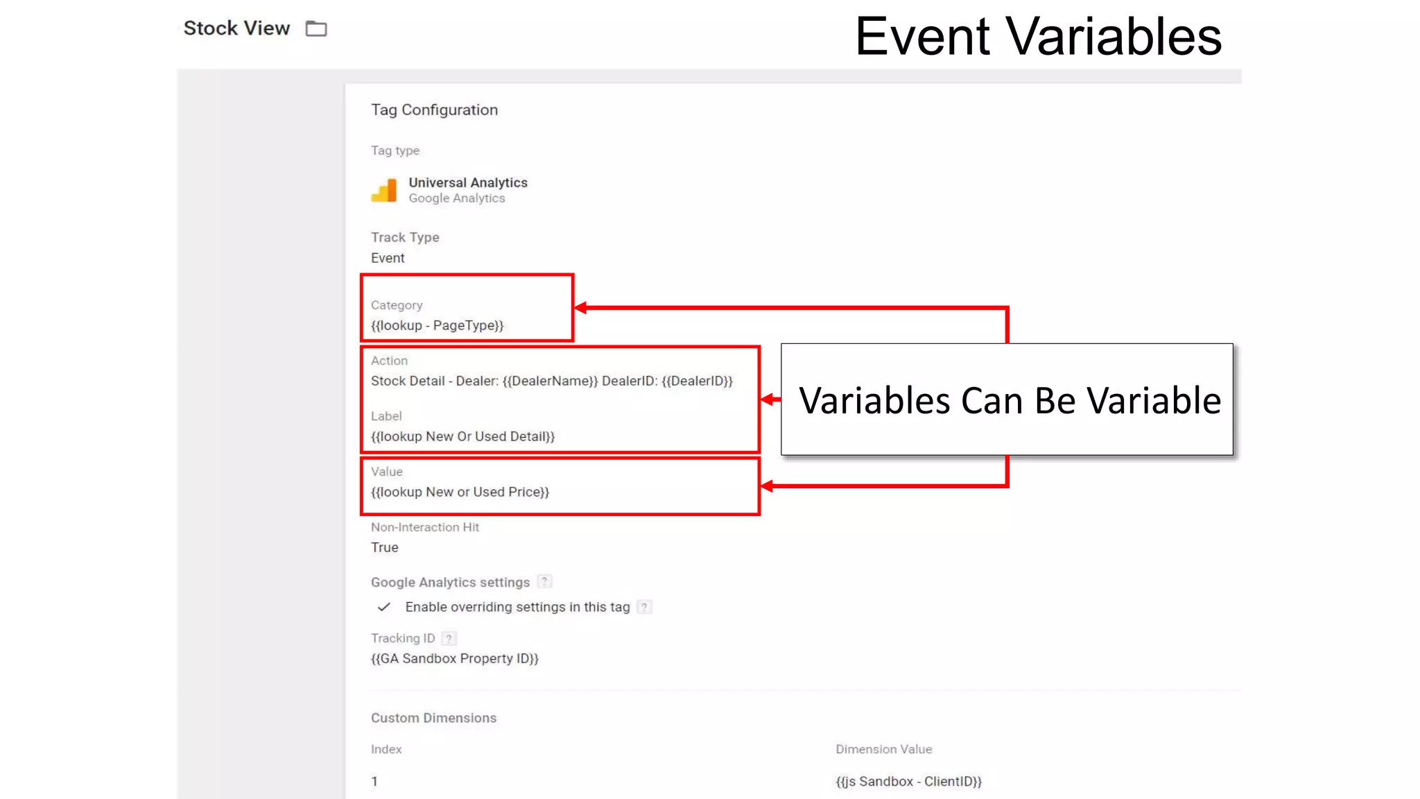 Event Variables
Variables Can Be Variable
 