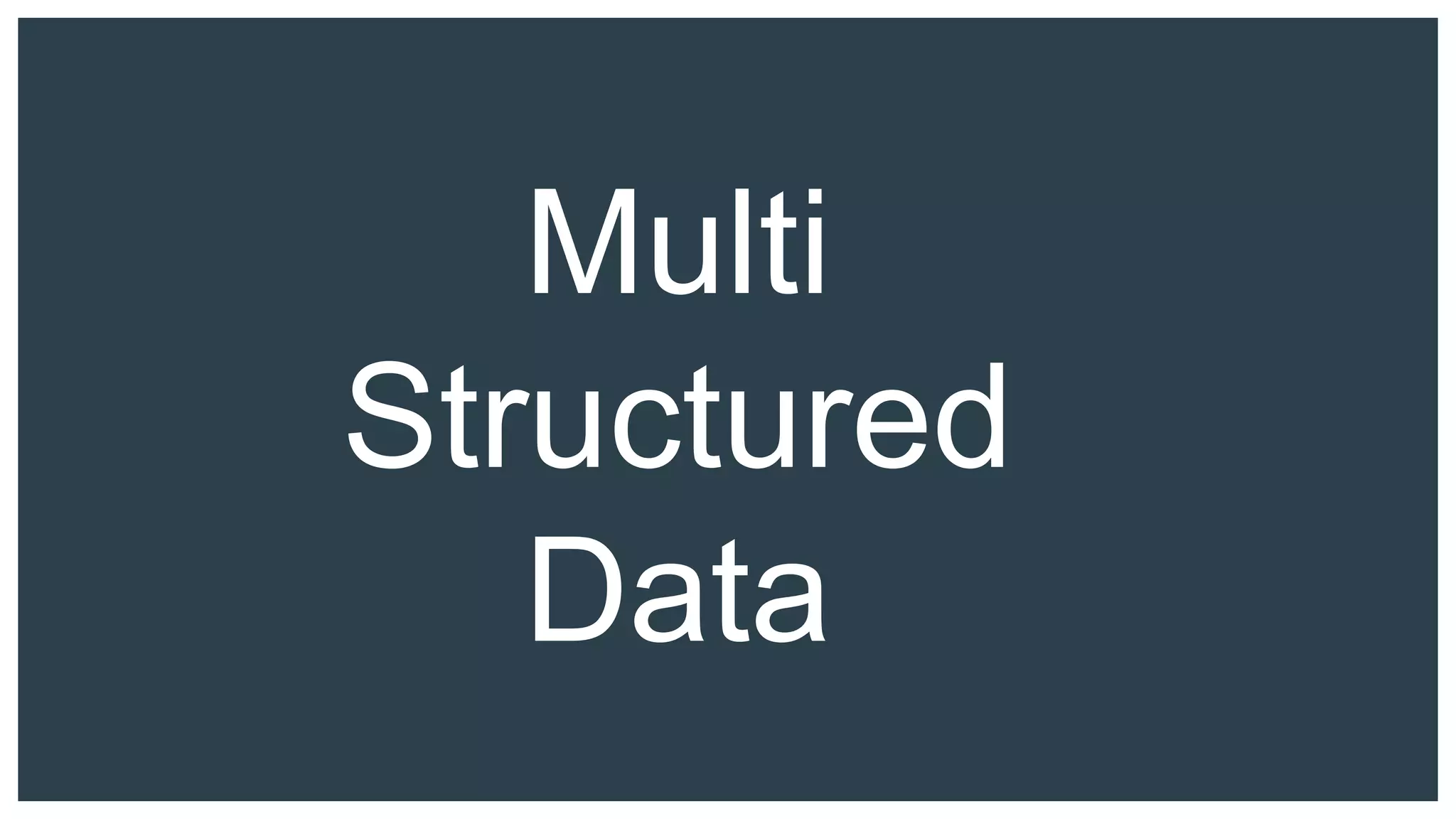Multi
Structured
Data
 
