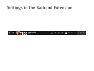 Settings in the Backend Extension
 