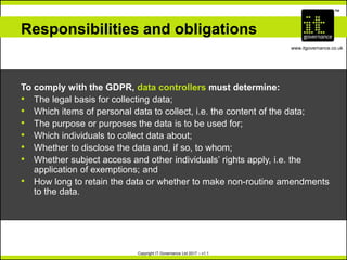 Legal obligations and responsibilities of data processors and ...