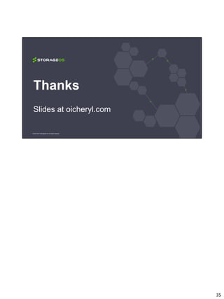 Thanks
Slides at oicheryl.com
© 2013-2017 StorageOS Ltd. All rights reserved.
 