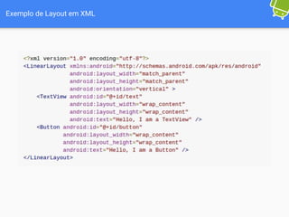 Exemplo de Layout em XML
 