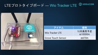 LTEプロトタイプボード ― Wio Tracker LTE
アイテム 価格
Wio Tracker LTE
10月発売予定
約10000円
Grove Touch Sensor 約670円
 