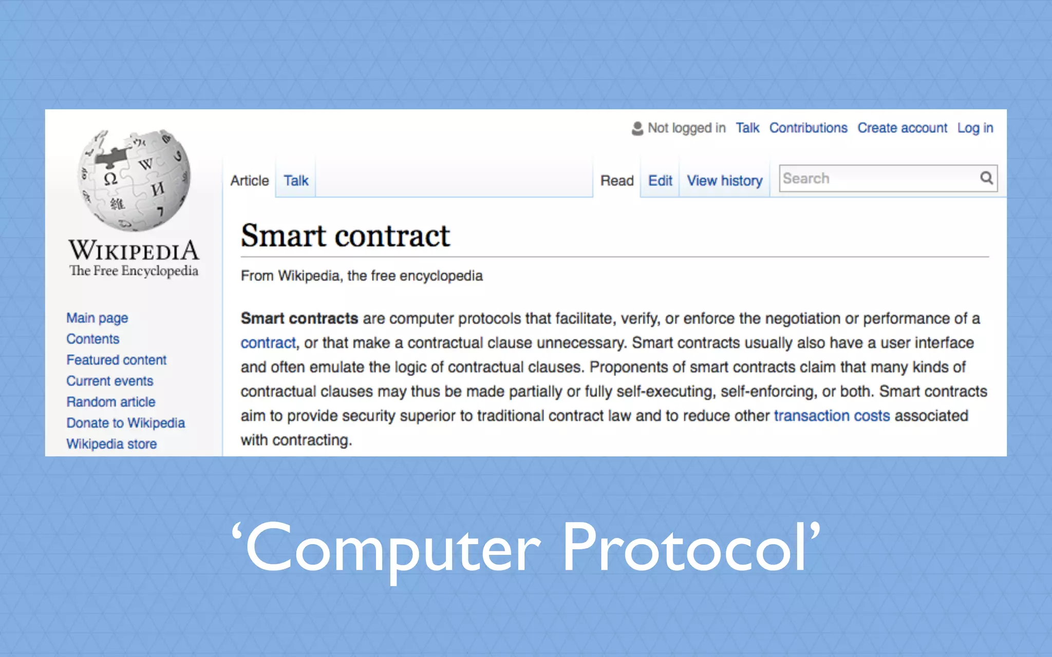 ‘Computer Protocol’
 