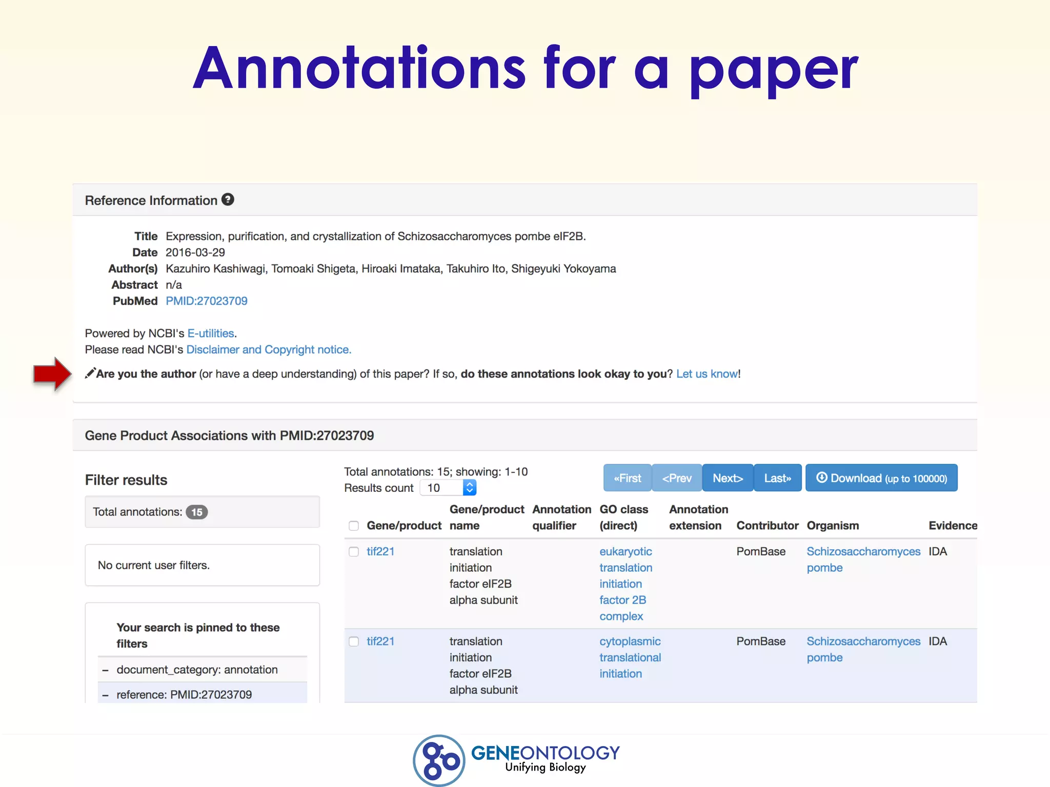 Annotations for a paper
 