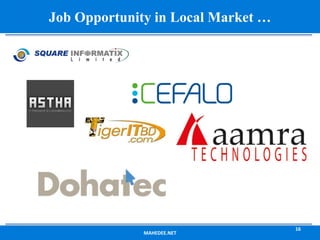 MAHEDEE.NET
16
Job Opportunity in Local Market …
 