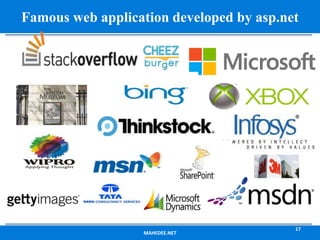 MAHEDEE.NET
17
Famous web application developed by asp.net
 