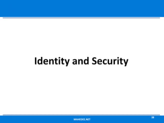 Identity and Security
MAHEDEE.NET
38
 
