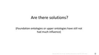 Johannes Keizer (Dr.rer.nat), GODAN, presentation at CAAS AII, 2017-09-01
Are there solutions?
(Foundation ontologies or upper ontologies have still not
had much influence)
 