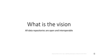 Johannes Keizer (Dr.rer.nat), GODAN, presentation at CAAS AII, 2017-09-01
What is the vision
All data repositories are open and interoperable
 