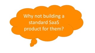 Subtitle
Why not building a
standard SaaS
product for them?
 