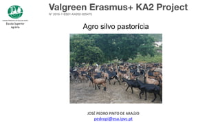 Agro silvo pastorícia
JOSÉ	PEDRO	PINTO	DE	ARAÚJO
pedropi@esa.ipvc.pt
10	de	outubro	de	2017
 