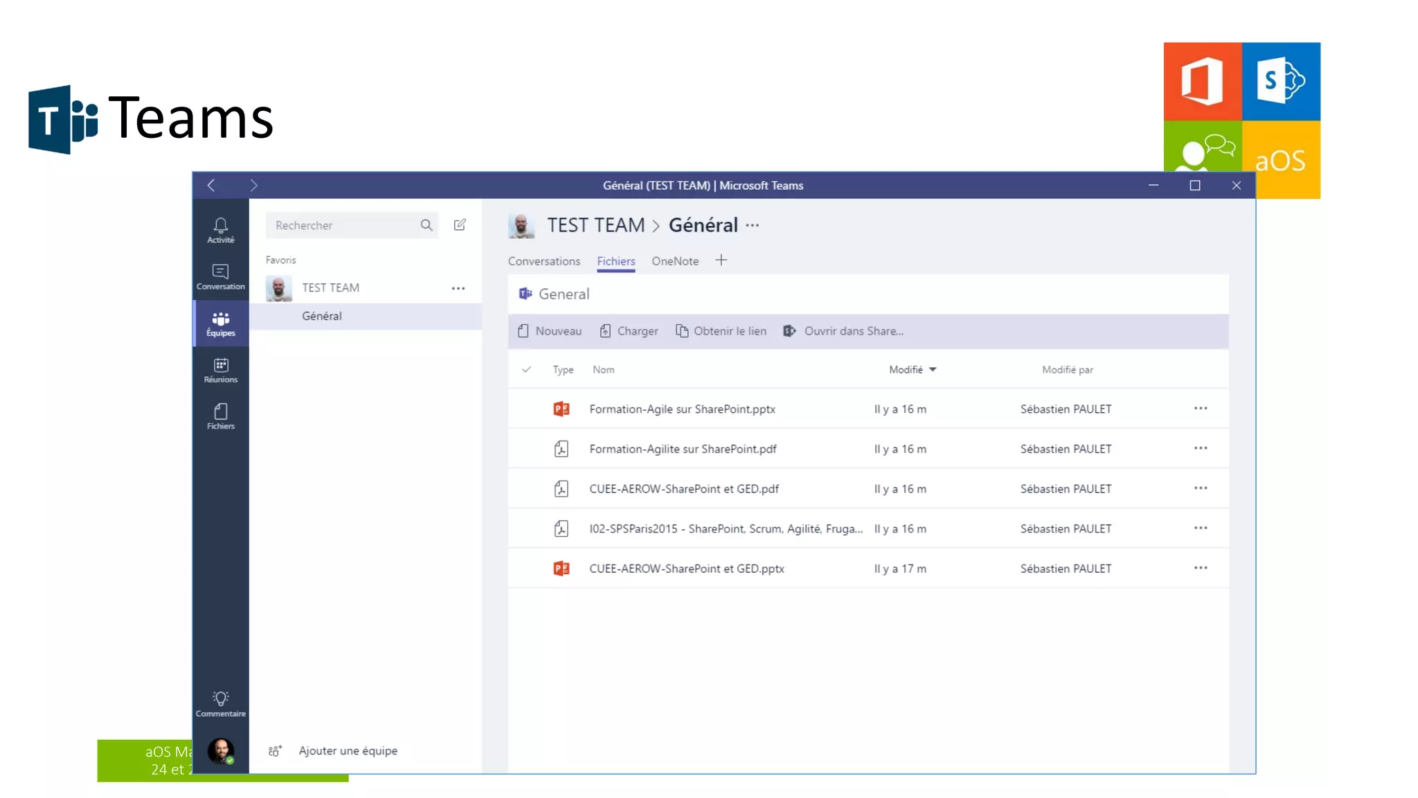 aOS Maurice & Réunion
24 et 26 Octobre 2017
Teams
 