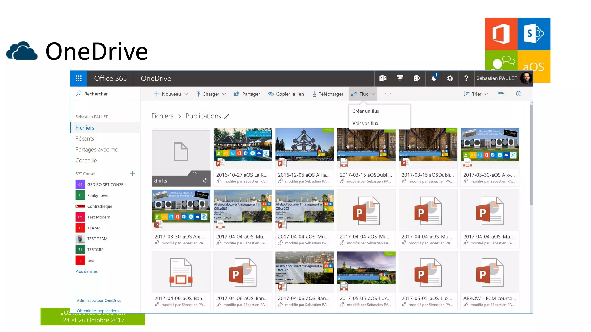 aOS Maurice & Réunion
24 et 26 Octobre 2017
OneDrive
 