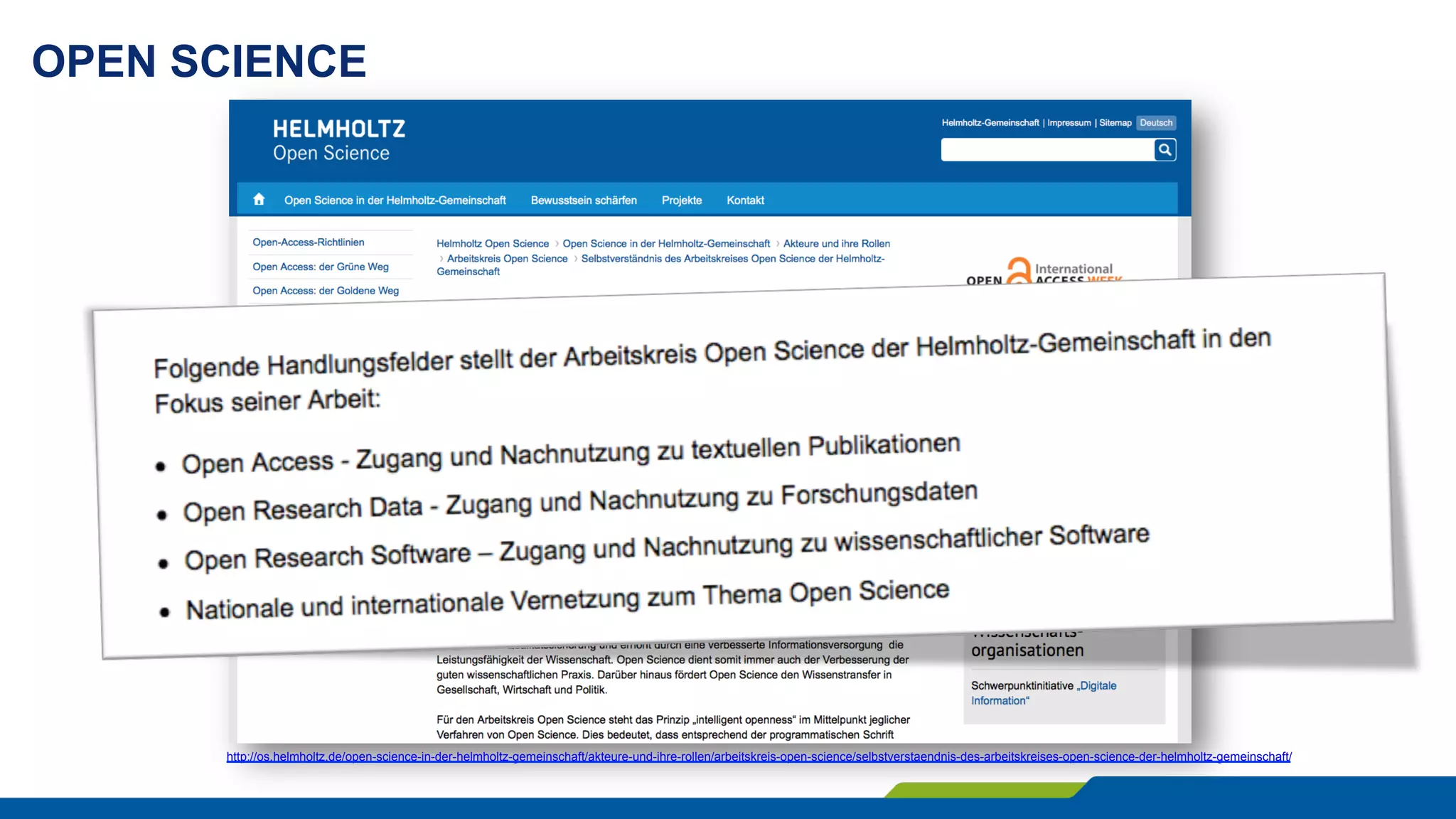 OPEN SCIENCE
http://os.helmholtz.de/open-science-in-der-helmholtz-gemeinschaft/akteure-und-ihre-rollen/arbeitskreis-open-science/selbstverstaendnis-des-arbeitskreises-open-science-der-helmholtz-gemeinschaft/
 