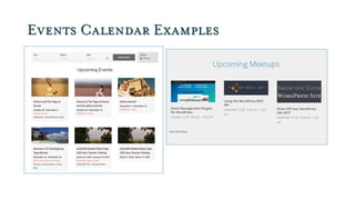 Events Calendar Examples
 