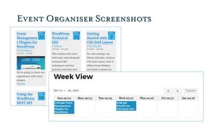 Event Organiser Screenshots
 