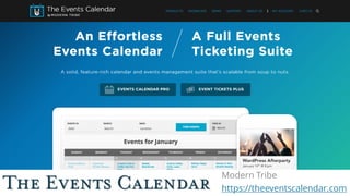 The Events Calendar Modern Tribe
https://theeventscalendar.com
 