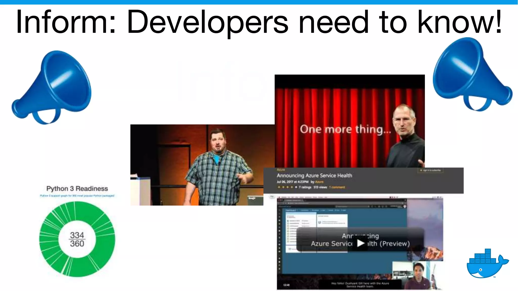 Inform
Inform: Developers need to know!
 