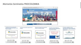 30
Memorias Seminarios PROCOLOMBIA
 