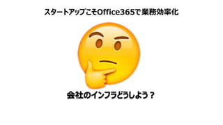 スタートアップこそOffice365で業務効率化
会社のインフラどうしよう？
 