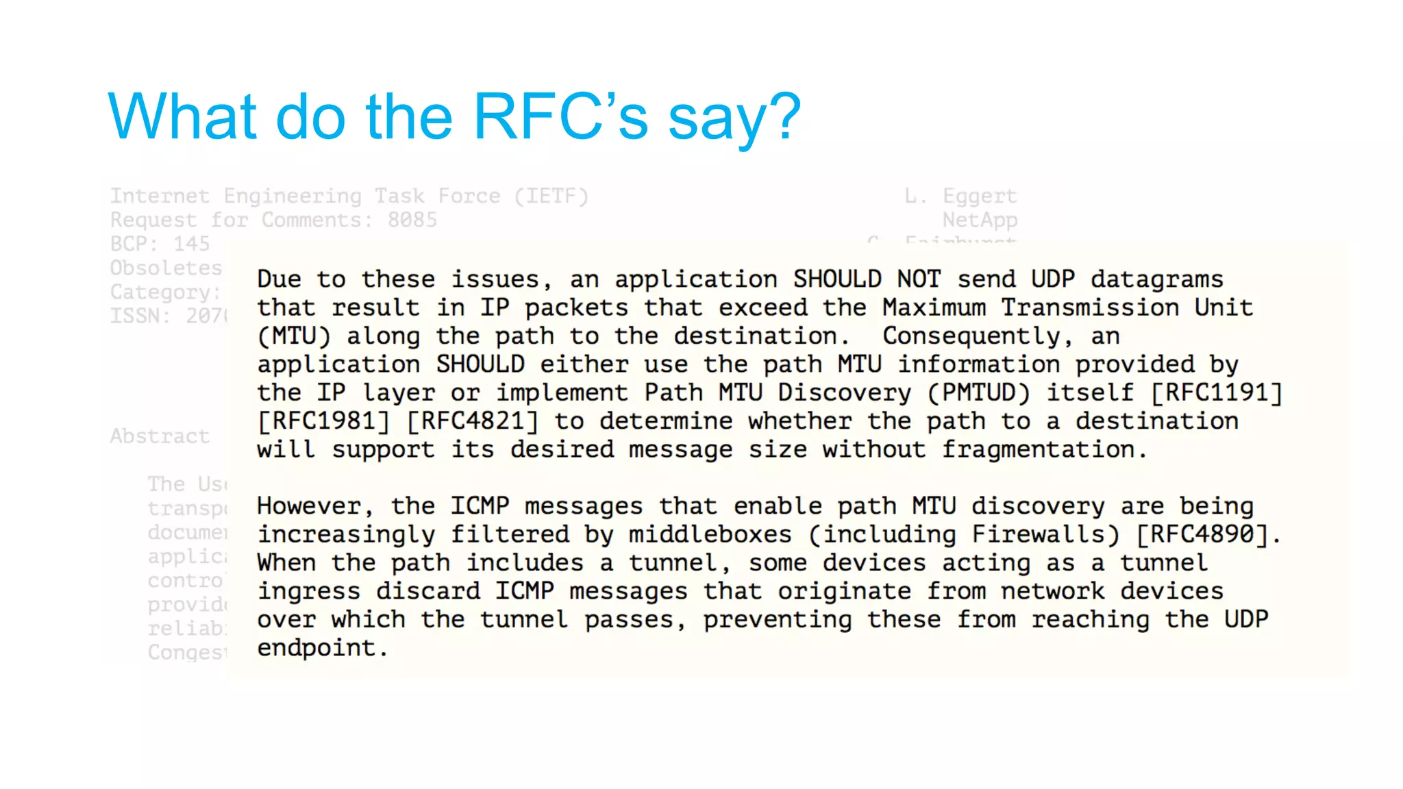 What do the RFC’s say?
 