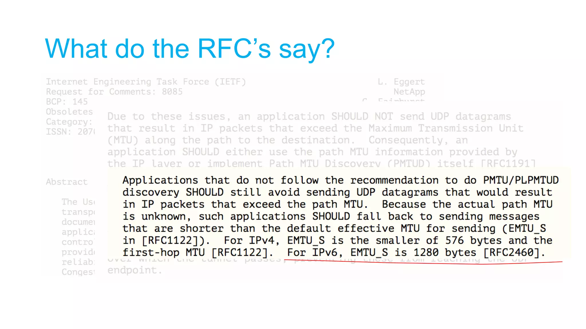 What do the RFC’s say?
 