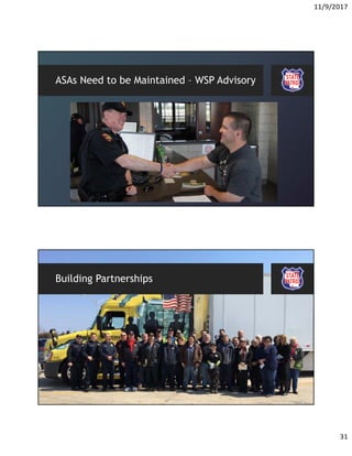 11/9/2017
31
ASAs Need to be Maintained – WSP Advisory
Building Partnerships
 
