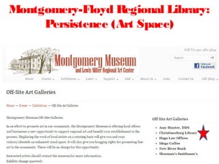 Montgomery-Floyd Regional Library:
Persistence (Art Space)
 