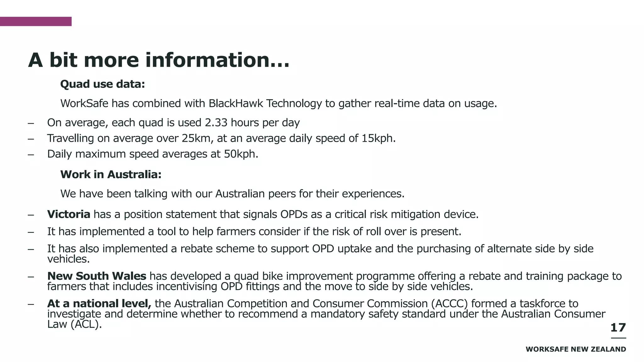 WorkSafe Safer Vehicles Forum Dec 2017 | PPTX
