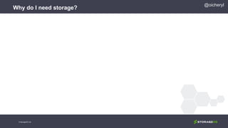 Why do I need storage?
@oicheryl
© StorageOS Ltd.
 