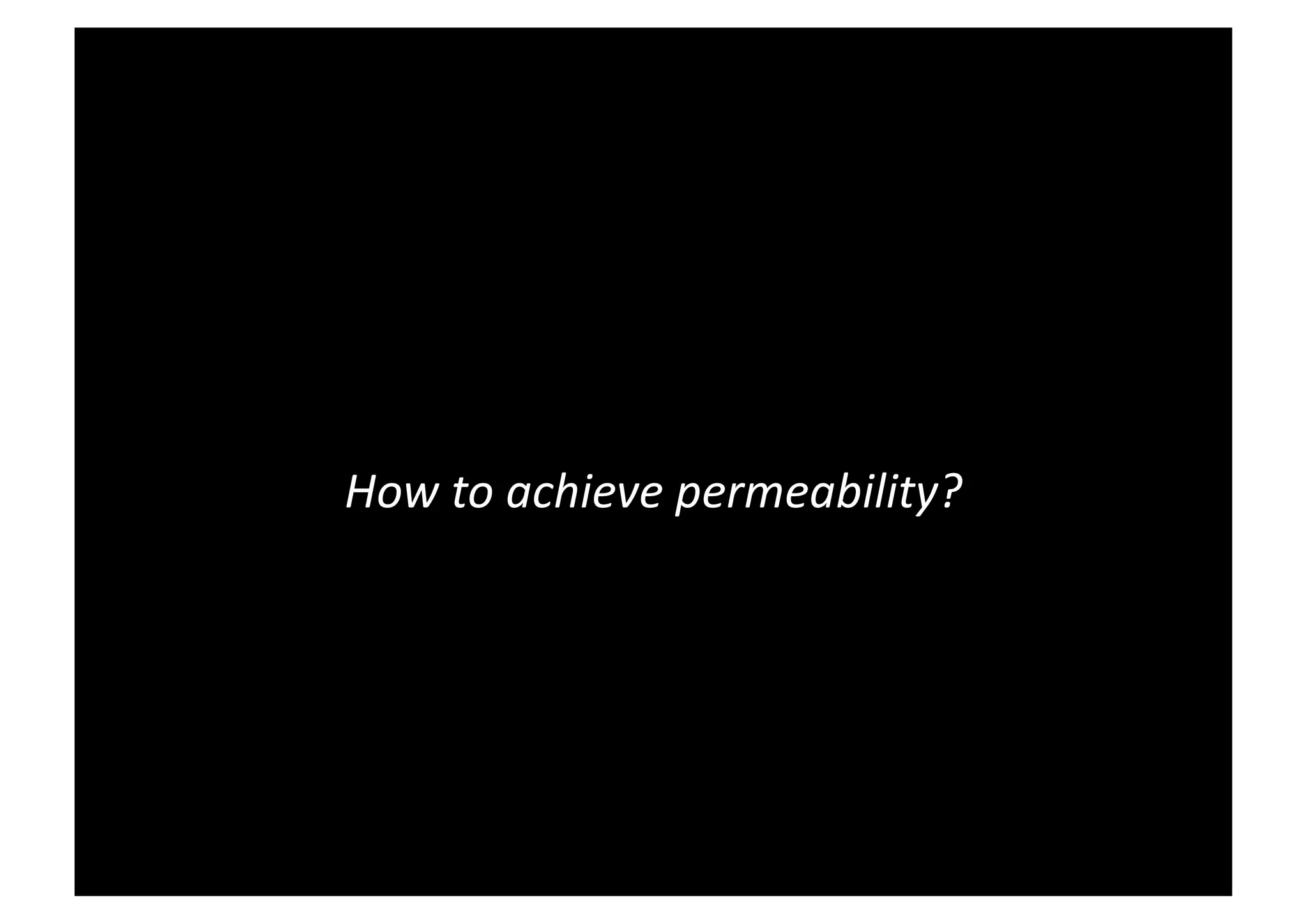 How to achieve permeability?
 