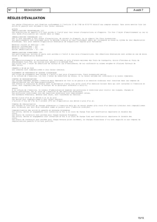 RÈGLES D'ÉVALUATION
Les règles d'évaluation sont établies conformément à l'article 15 de l'AR du 8/10/76 relatif aux comptes annuels. Sans autre mention tous les
actifs et passifs sont estimées à leur valeur nominale.
ACTIFS
IMMOBILISATIONS INCORPORELLES (II)
Les acquisitions et apports d'II sont portés à l'actif pour leur valeur d'acquisitions ou d'apports. Ils font l'objet d'amortissement au cas où
leur durée d'utilisation est limitée dans le temps.
IMMOBILISATIONS CORPORELLES (IC)
Les IC sont évaluées à leur valeur d'acquisition, de revient ou d'apport, en ce compris les frais accessoires.
Les amortissements sont pratiqués selon la méthode linéaire au taux fiscalement admis qui correspond au mieux au rythme de leur dépréciation
économique. Ceci sous réserve d'application éventuelle de dispositions légales plus favorables.
Matériel roulant et mobilier : 20%
Matériel informatique : 33%
Matériel publicitaire : 33%
Autres immobilisations : 10 - 20%
IMMOBILISATIONS FINANCIERES (IF)
Les participations, actions et parts sont portées à l'actif à leur prix d'acquisitions. Des réductions éventuelles sont actées en cas de moins
value ou de dépréciation durable.
STOCKS
Les approvisionnements et marchandises sont valorisées au prix d'achats majorées des frais de transports, droits d'entrées et frais de
dédouanement hors TVA. Les sorties sont gérées à la méthode FIFO.
Les stocks font l'objet de réductions de valeurs en cas d'obsolesence, de non conformité au normes exigées et d'autres facteurs de
même nature.
CREANCE A UN AN AU PLUS
Les créances sont comptabilisées à leur valeur nominale.
PLACEMENTS DE TRESORERIE ET VALEURS DISPONIBLES
Les titres de placements sont portés à l'actif à leur prix d'acquisitions, frais accessoires exclus.
A la clôture de l'exercice, ils font l'objet de réductions de valeur, si la valeur estimée est inférieure à la valeur comptable.
COMPTES DE REGULARISATIONS
Les charges exposées pendant l'exercice mais imputable en tout ou en partie à un exercice ultérieur sont inscrites dans les comptes de
régularisations sur une base proportionnelle.
Les revenus ou fractions de revenus dont la perception n'aura lieu qu'au cours d'un exercice suivant mais qui sont rattacher à l'exercice en
cause, sont comptabilisés pour le montant de la quote-part afférente à celui-ci.
PASSIF
A la clôture de l'exercice, le conseil d'administration examine les provisions à constituer pour couvrir les risques, charges et
pertes prévisibles, nés au cours de l'exercice et des exercices antérieurs.
Les provisions constituées lors des exercices antérieurs sont régulièrement revues.
Les excédents éventuels, devenus sans objet, sont transférés au résultat.
Dettes à plus d'un an et dettes à un an au plus
Ces dettes sont comptabilisées à leur valeur nominale.
L'article 27 bis de l'Ar du 8 octobre 1976 est d'application aux dettes à plus d'un an.
Comptes de régularisation
Les charges ou fractions de charges afférentes à l'exercice mais qui ne seront payées q'au cours d'un exercice ultérieur sont comptabilisées
pour le montant qui doit être considéré comme un produit pour l'exercice ultérieur.
Comptabilisation des actifs et passifs en monnaies étrangères
Les avoirs, dettes et engagements sont converties en Eur à un cours de change fixe sauf modification importante et durable des
cours.
Les écarts de conversion sont portées pour chaque monnaies étangères.
Les avoirs, dettes et engagements sont converties en Eur à un cours de change fixe sauf modification importante et durable des
cours.
Les écarts de conversion sont portées pour chaque monnaie prise isolément, en charges financières s'ils sont négatifs ou aux comptes de
régularisations passifs s'ils sont positifs.
N° BE0433253567 A-asbl 7
15/15
 