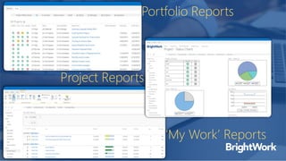 ‘My Work’ Reports
Project Reports
Portfolio Reports
 