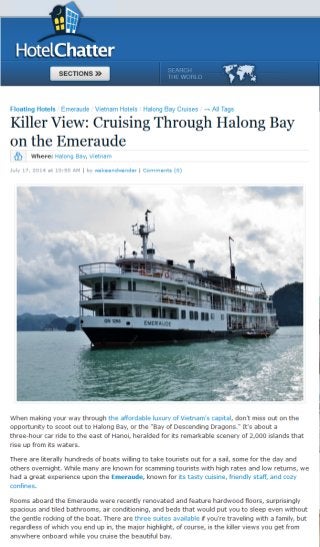 Hotel Charter - Killer View: Cruising Through Halong Bay on the Emeraude 