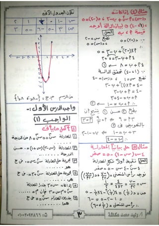 ملزمة جبر وحساب مثلثات للصف الاول الثانوى الترم الاول 2017 - موقع ملزمتي