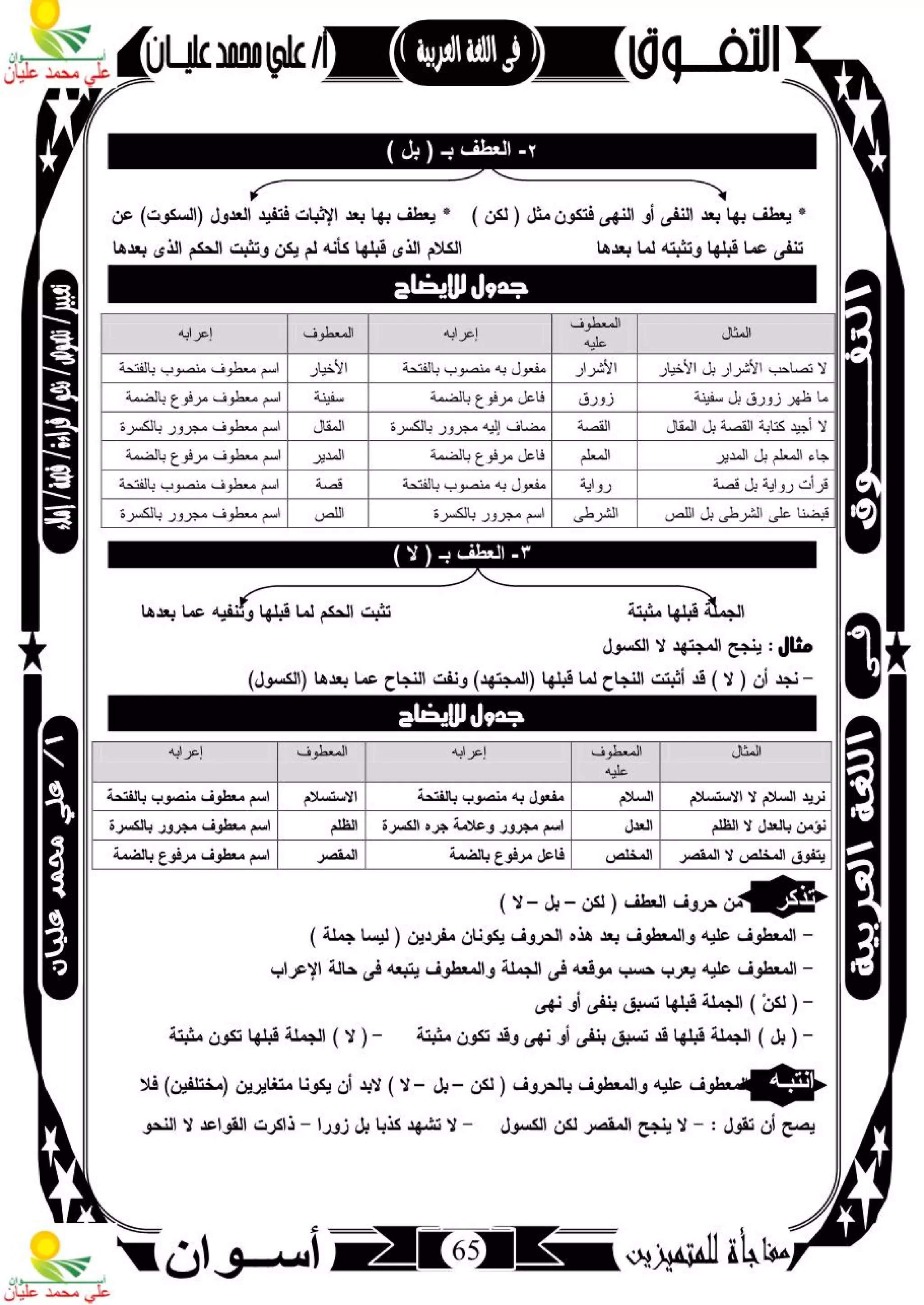 مذكرة لغة عربية للصف الثاني الإعدادي الترم الأول 2017 - موقع ملزمتي