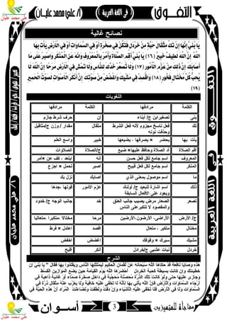 مذكرة لغة عربية للصف الثاني الإعدادي الترم الأول 2017 - موقع ملزمتي