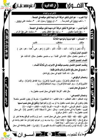 مذكرة لغة عربية للصف الثاني الإعدادي الترم الأول 2017 - موقع ملزمتي