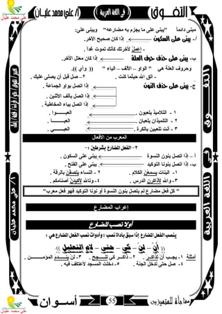 مذكرة لغة عربية للصف الثاني الإعدادي الترم الأول 2017 - موقع ملزمتي