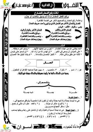 مذكرة لغة عربية للصف الثاني الإعدادي الترم الأول 2017 - موقع ملزمتي