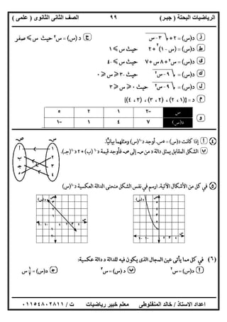 ‫اﻟﺒﺤﺘﺔ‬ ‫اﻟﺮﯾﺎﺿﯿﺎت‬)‫ﺟﺒـﺮ‬(‫اﻟﺜﺎﻧﻮى‬ ‫اﻟﺜﺎﻧﻰ‬ ‫اﻟﺼﻒ‬)‫ﻋﻠﻤﻰ‬(
‫ــــــــــــــــــــــ‬‫ــــــــــــــــــــــــــــــــــــــــــــــــــــــــــــــــــــــــــــــــــــــــــــــــــــــــــــــــــــــــــــــــ‬
‫ــــــــــــــــــــــــــــــــــــــــــــــــــــــــــــــــــــــــــــــــــــــــــــــــــــــــــــــــــــــــــــــ‬‫ــــــــــــــــــــــــ‬
‫اﻻﺳﺘﺎذ‬ ‫اﻋﺪاد‬/‫ت‬ ‫رﯾﺎﺿﯿﺎت‬ ‫ﺧﺒﯿﺮ‬ ‫ﻣﻌﻠﻢ‬ ‫اﻟﻤﻨﻔﻠﻮطﻰ‬ ‫ﺧﺎﻟﺪ‬/٠١١٥٤٨٠٢٨١١
٩٩
‫ــــــــــــــــــــــــــــــــــــــــــــــــــــــــــــــــــــــــــــــــــــــــــــــــــــــــــــــــــــــــــــــــــــــــــــــــــــــ‬
)٦(
 