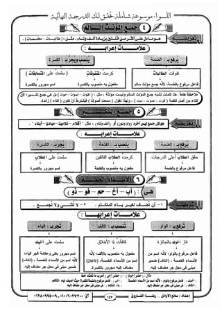 مذكرة رضا الفاروق في اللغة العربية للشهادة الثانوية 2017